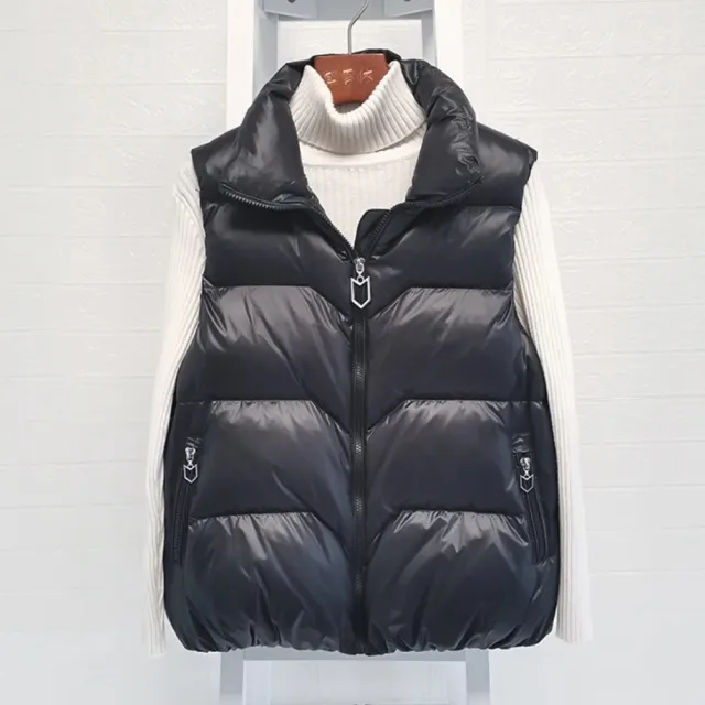【巴黎精品】買一送一 現貨限搶 真90%白鴨絨羽絨背心羽絨衣(短款輕便寬鬆休閒防寒保暖女夾克3色p1ah22)