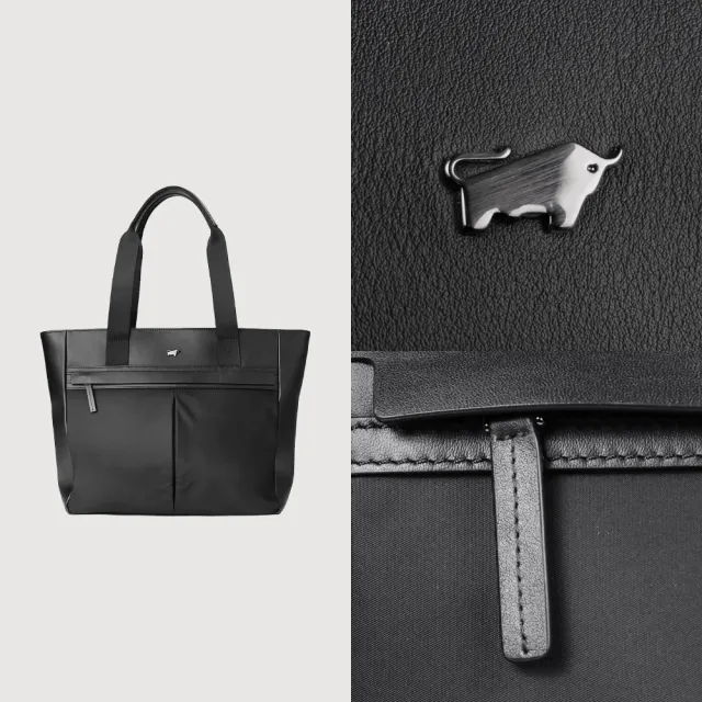 【BRAUN BUFFEL 德國小金牛】雷諾瓦-TW1 托特包-黑色(BF707-57-BK) 男包送禮推薦