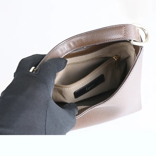 【FURLA 芙拉】FURLA精品小牛皮兩用手提斜背包(迷你/深咖啡)