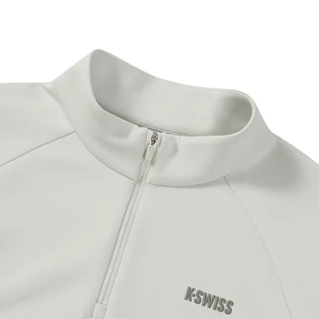 【K-SWISS】運動長袖 WS HALF ZIP LS T 立領 女款 白色 1912170-956