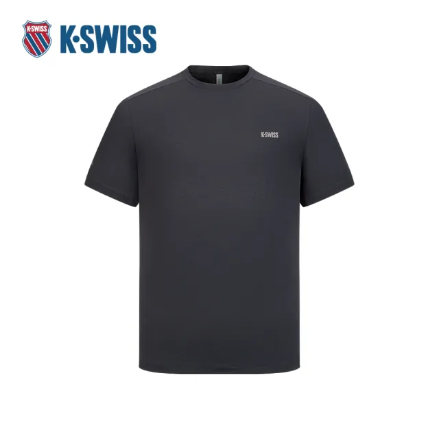 【K-SWISS】運動T恤 T-SHIRTKC7522MFTS32 吸濕排汗 男上衣 正黑色 1011568-008