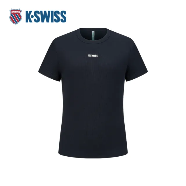 【K-SWISS】透氣舒適 短袖T恤 T-SHIRTKC7522WCTS04 休閒 女上衣 深靛色 1911548-401