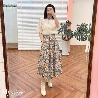 【my stere 我的時尚秘境】韓系燒花流蘇透膚上衣 蕾絲上衣 透膚上衣 燒花上衣 氣質上衣
