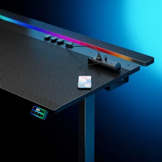 【FUNTE】Flying II RGB 電競升降桌 150x80cm / 附出線孔＆集線槽(電競桌 辦公桌 電腦桌 工作桌)