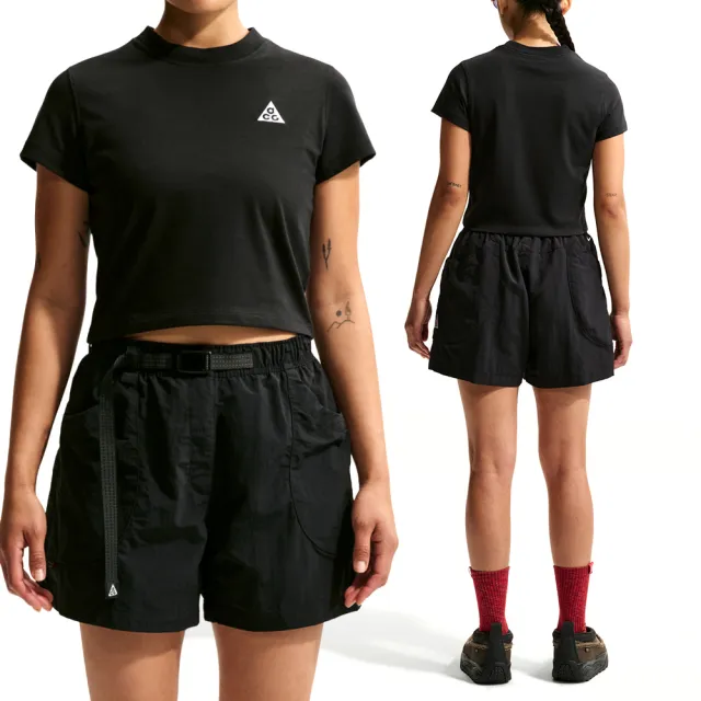 【NIKE 耐吉】As W Acg Df Fitted Tri SS 短袖 女款 黑色 短版 速乾 運動 II7284-010
