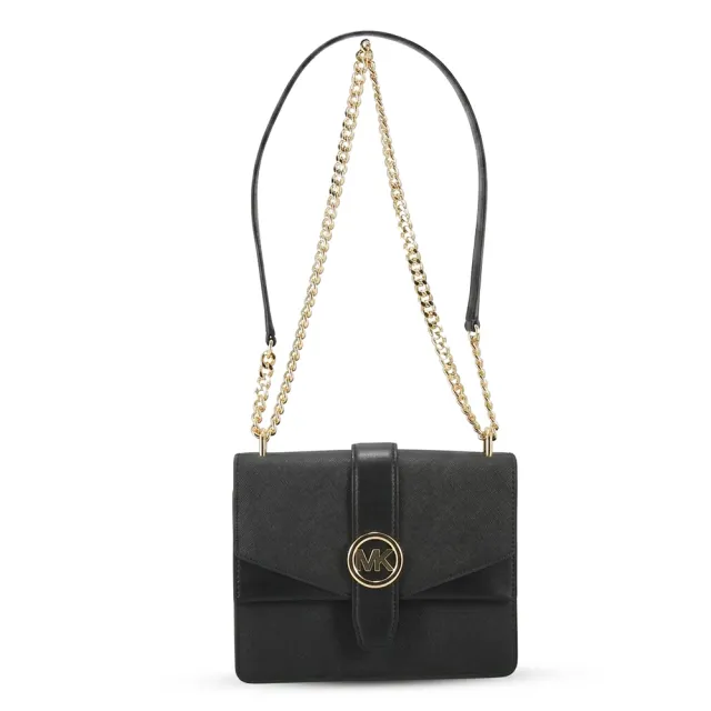 【Michael Kors】GREENWICH高雅金屬鍊帶防刮上掀肩背/斜背包35S5SGRC1L(金LOGO)
