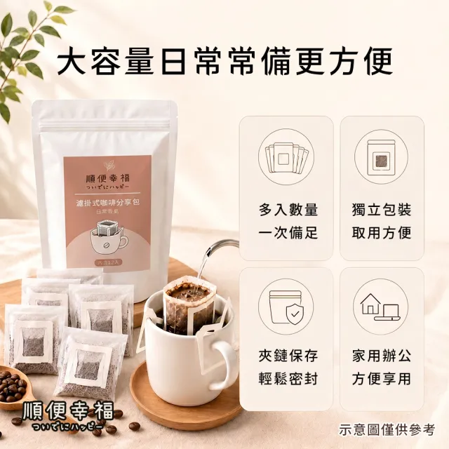 【順便幸福】濾掛咖啡分享包-義式系列12包x1袋(家庭號 超值包)