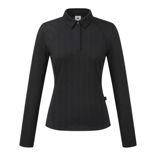【DESCENTE】GOLF 迪桑特 女款 防曬上衣 涼感羅紋長袖運動上衣(黑色/白色/淺藍色)