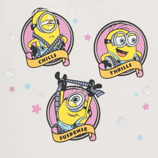 【GAP】嬰兒及幼兒Gap ×  Minions小小兵寬版圖案T恤-米白(901085)