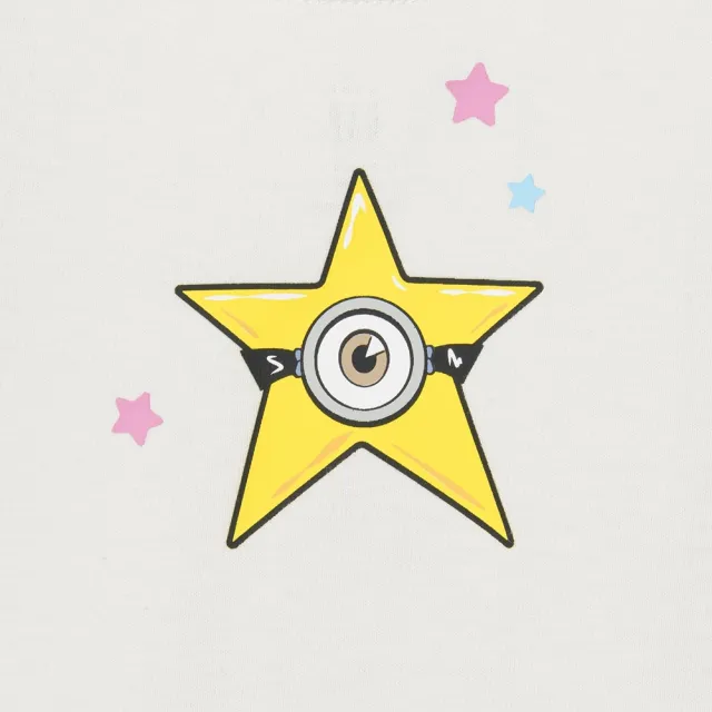 【GAP】嬰兒及幼兒Gap ×  Minions小小兵寬版圖案T恤-米白(901085)