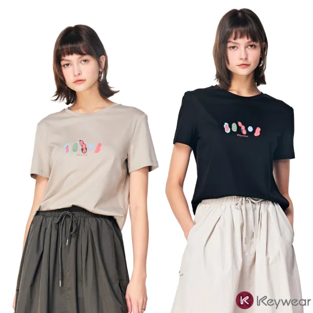 【KeyWear 奇威名品】法式/刺繡/藝術色塊短袖T恤(精選多款)