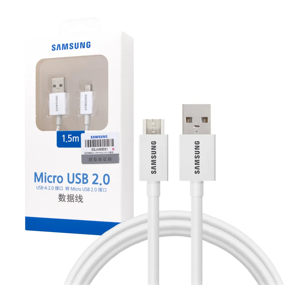 【Samsung 三星】原廠公司貨UB2115W / 150cm Micro USB 充電線 - 白色(盒裝)