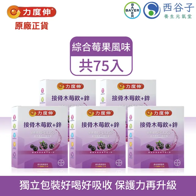 【Redoxon 力度伸】接骨木莓飲 鋅 綜合莓果風味 15入裝x5盒