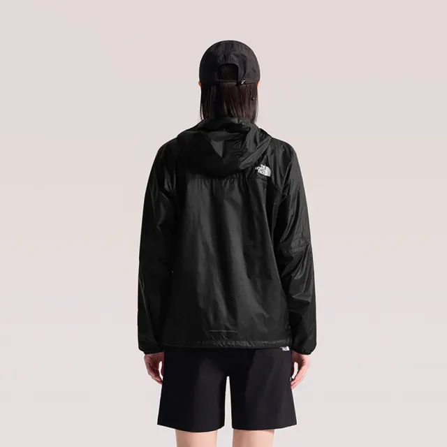 【The North Face】北面女款黑色DWR防潑水可打包連帽外套｜8HRJJK3