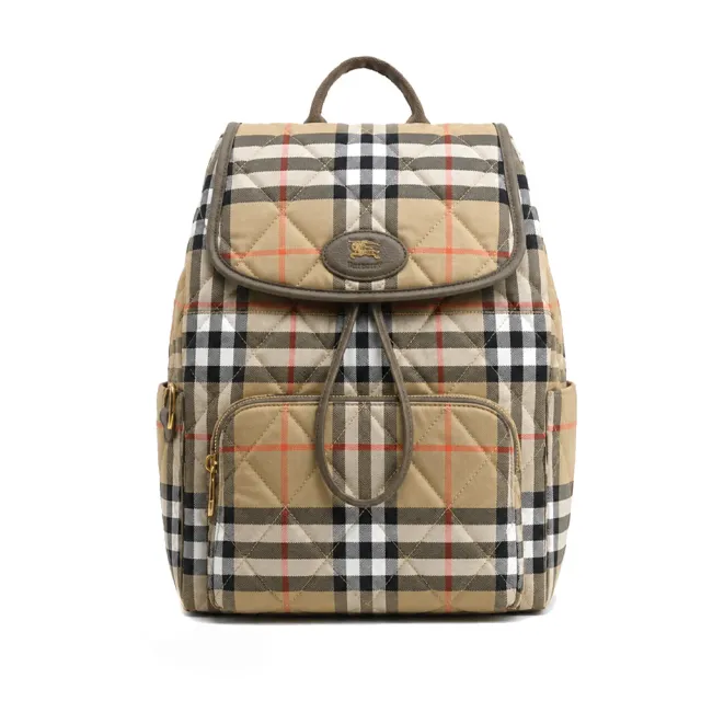 【BURBERRY 巴寶莉】Horseshoe 翻蓋後背包(沙色)（其他規格）