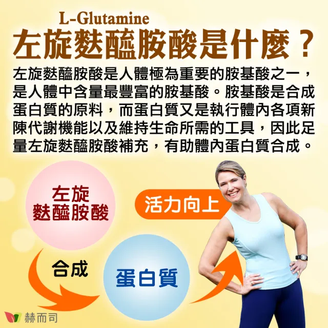 【赫而司】左旋麩醯胺酸維生素D3升級版2罐(共2000g固力他命99%高純度素食胺基酸維持消化機能遠勝速養療)
