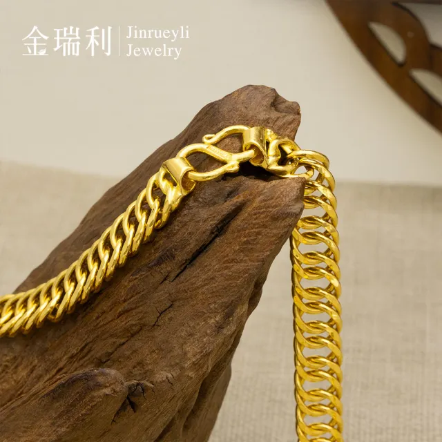 【金瑞利】黃金項鍊10.15錢±1厘(曜金古巴鍊 男款項鍊)