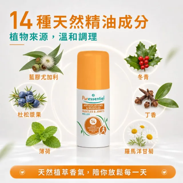 【Puressentiel 璞萃】璞萃 E°14 運動舒緩 調理滾珠 按摩滾珠 75ml