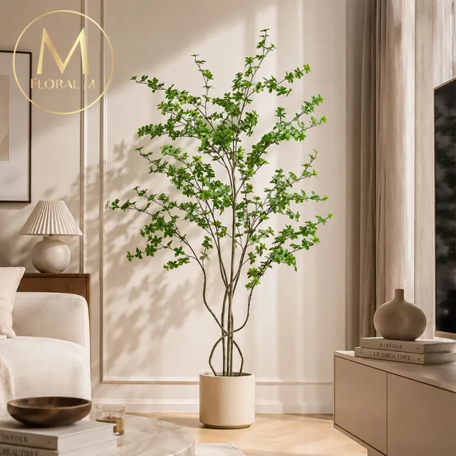 【Floral M】日式輕井澤小葉榕160cm大型仿真植栽(贈花盆)(仿真樹/免澆水/室內佈置/居家裝飾/店面擺設)