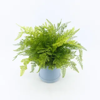 【HUGO DECO 榆果傢飾】高擬真波斯頓蕨皮革籃植栽(人造植栽/仿真植物/綠化/佈置)