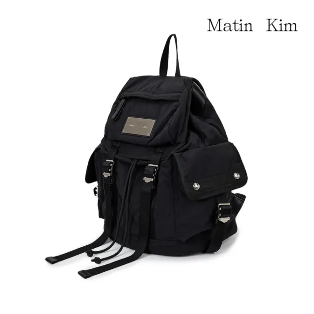 【MATIN KIM】官方旗艦 多口袋大容量後背包(黑色)