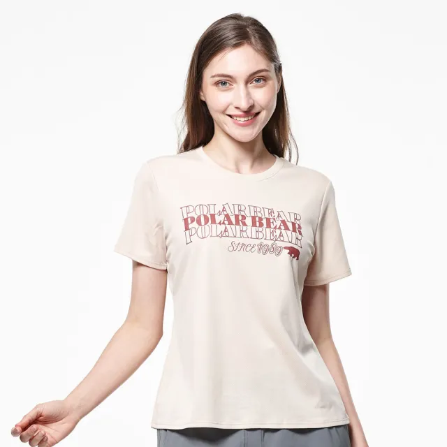 【POLAR BEAR 北極熊】女吸濕排汗印花T恤-淺米色-26T15
