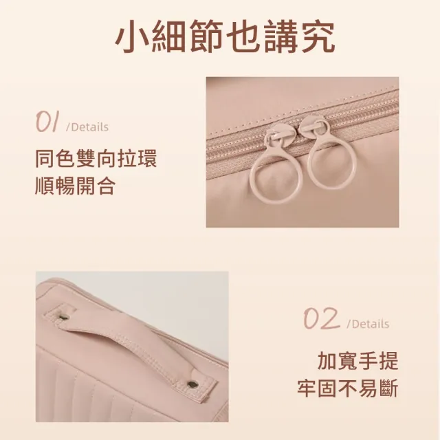 【AYOMY】大容量站立式化妝包 布藝手提多分區收納包 PU防潑水洗漱包 旅遊便攜外出收納包 大開口好拿取