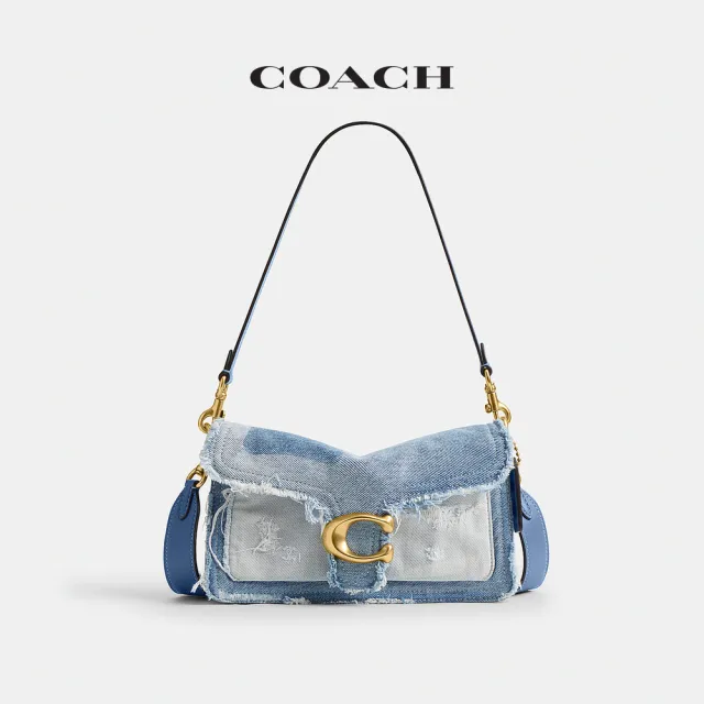 【COACH】蔻馳官方直營 TABBY 26 丹寧布拼綴單肩手袋 單肩包-B4/丹寧彩色(CCX36)