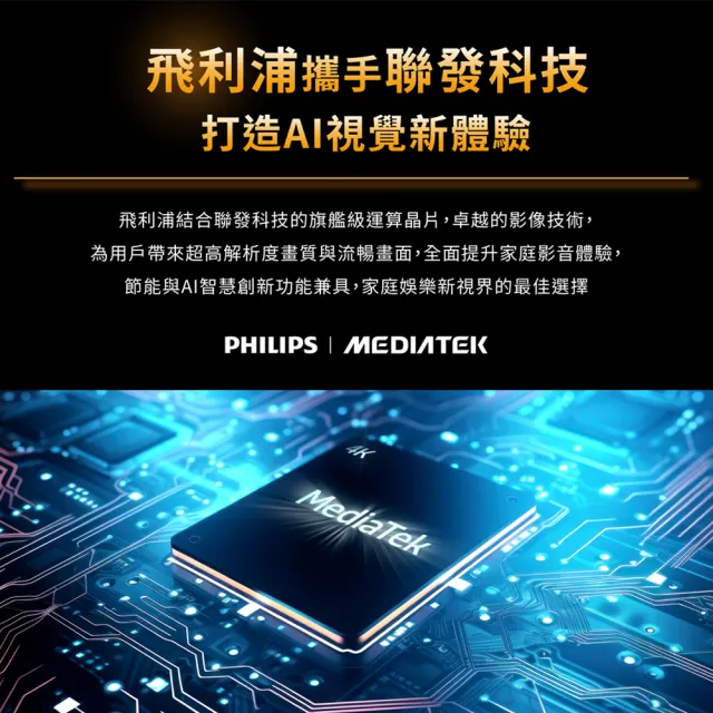 【Philips 飛利浦】家電快配★50型4K Google TV 智慧顯示器(50PUH7139)