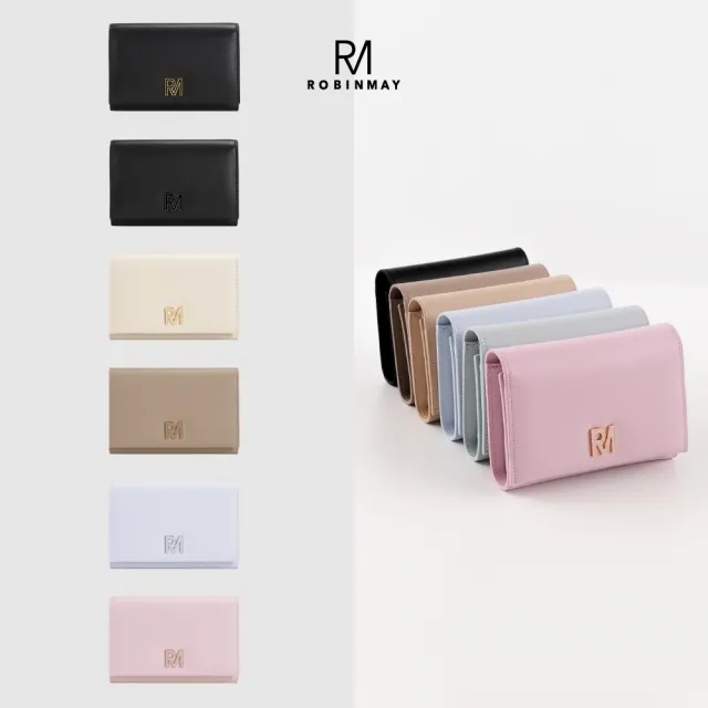 【ROBINMAY】雙11 蔓莉真皮鐵鍊中夾 頭層皮(壓扣封口/多色任選/女夾)