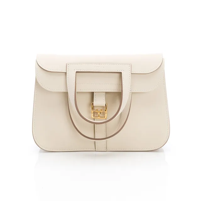 【Hermes 愛馬仕】Halzan mini bag (奶昔白/金扣) (H069523CCAB)