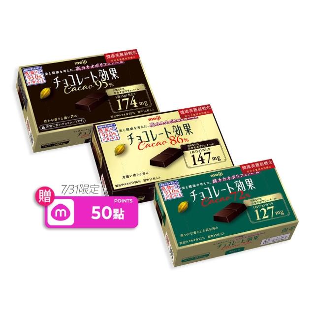 【Meiji 明治】巧克力效果CACAO黑巧克力 72%/86%/95%(盒裝*5盒/箱)