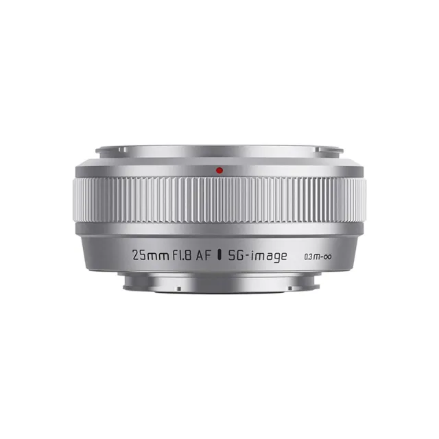 【SG-image】深光 AF 25mm F1.8 自動對焦定焦鏡頭 金屬遮光罩組 銀色
