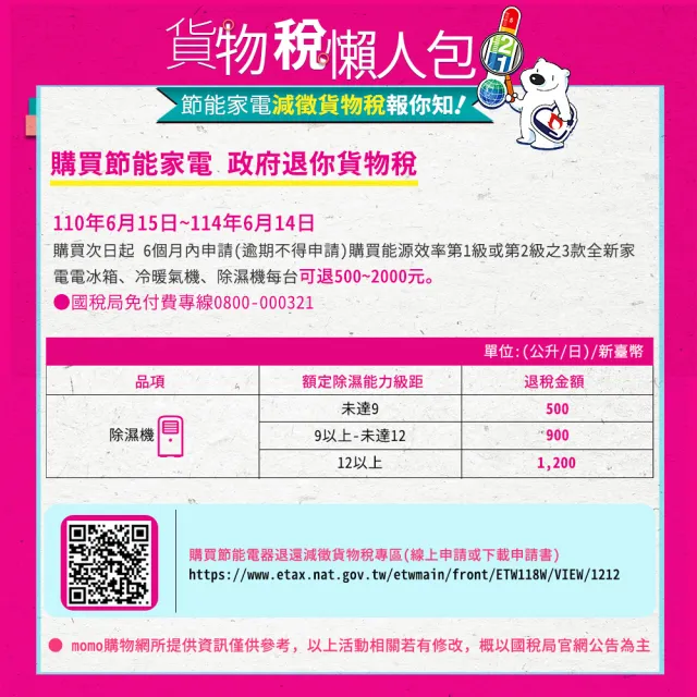 【TAIGA 大河】原廠繁體中文WiFi遠控6公升 4-9坪高效清淨除濕機★2026新一級節能更省電 CB1172