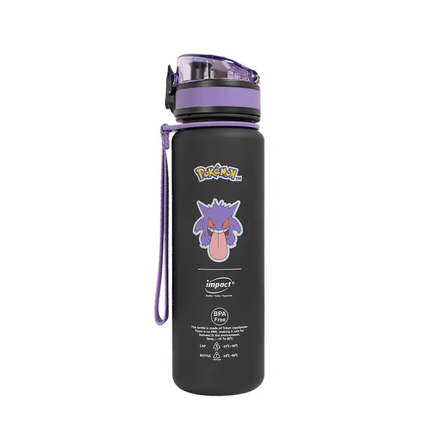 【IMPACT 怡寶】寶可夢耿鬼彈蓋Tritan水壺/水杯/水瓶(500ML) 附提繩-黑紫 IMPKMB10PL