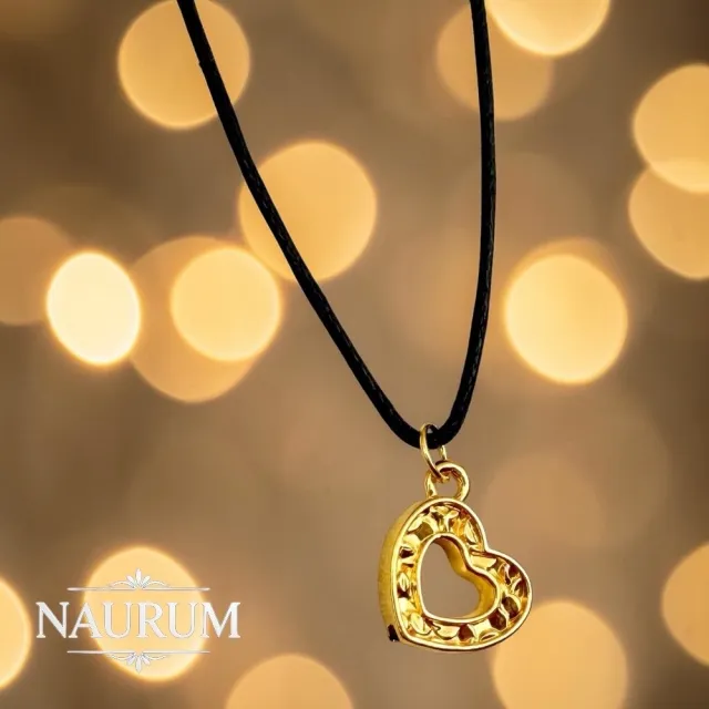 (NAURUM)黃金墜飾心印時光0.09錢附贈皮繩