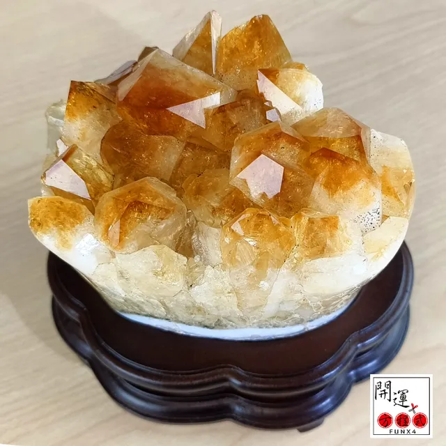 【開運方程式】黃金酒箔黃水晶花簇聚寶盆AGU816(1.6公斤招財開運擺飾紫晶洞)