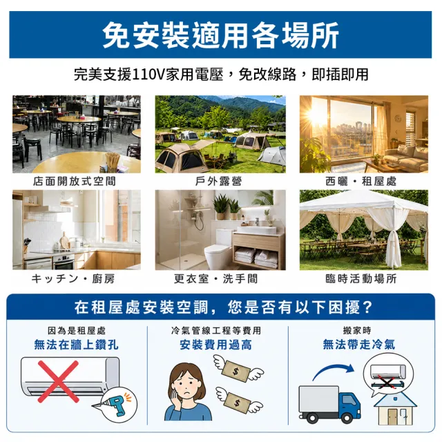 【TAIGA 大河】WiFi遠控5-7坪R32冷專除溼淨化移動式空調/移動式冷氣 (CB1177)