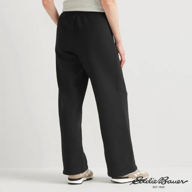【Eddie Bauer】女性復古柔軟寬版長褲-黑色 21690212
