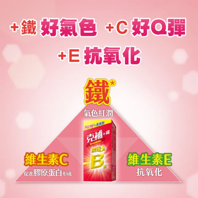 【克補】任選-B群+鐵/B群+鋅 加強錠禮盒 2盒組(B12增量10倍 薄荷迷你錠 添加葉黃素 保健禮盒)
