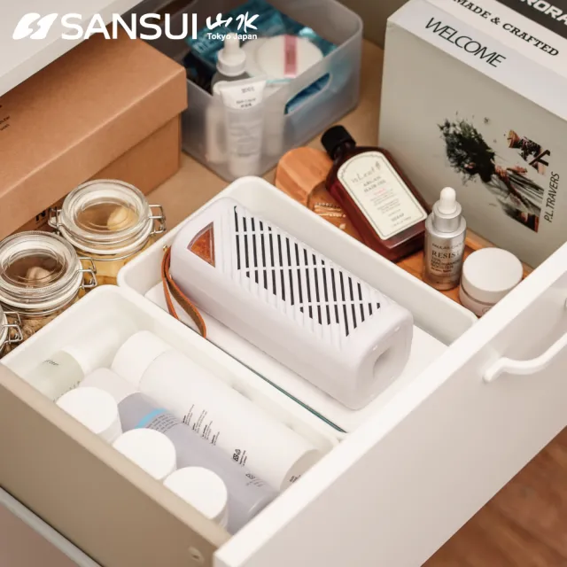【SANSUI 山水】小植淨除濕器+還原座除濕器 迷你除濕機 除濕 除濕 防潮 防霉 懸掛直放兩用GRA360+NF100