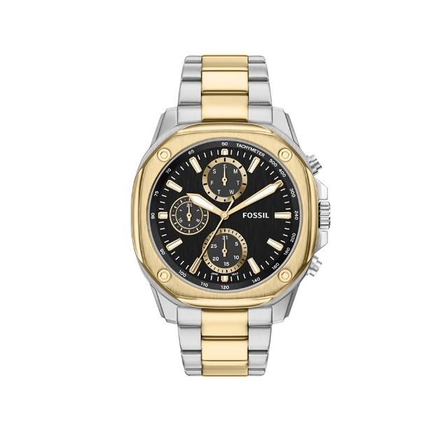【FOSSIL】Gage 輕奢八角耀眼三眼計時不鏽鋼鍊錶 (多款可選)