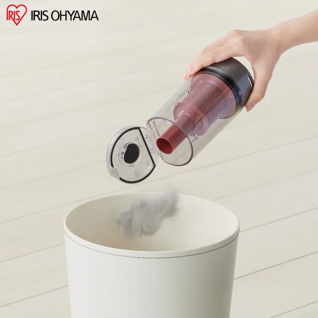 【IRIS】(氣旋大吸力)輕量無線手持吸塵器 SCD-141P(附二用刷頭 低噪音 寵物毛 直立式)