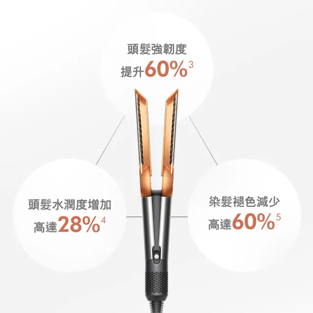 【dyson 戴森】HT01 Airstrait™ 二合一吹風直髮器(銀銅色) (超值組)