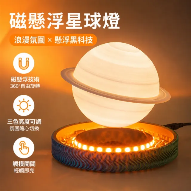 Vicote維科特 檯燈 懸浮燈 行星造型燈 土星桌面燈 磁懸浮小夜燈 桌面氛圍擺飾燈 家用 送禮