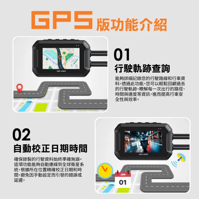 【CARSLAVE】D9R機車行車記錄器-SONY鏡頭-WiFi-GPS-行車紀錄器-前後1080P(WiFi GPS 行車紀錄器 前後1080P)