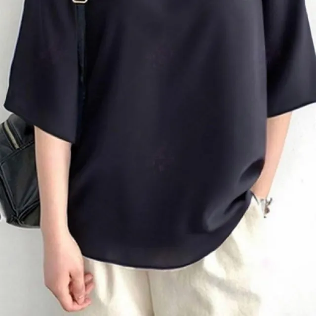 【ASister 小姊姊】AS2681#女裝｜上衣☆日系圓領後大波點上衣(黑色 S-2XL)