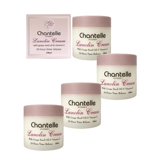 【Chantelle】綿羊霜含葡萄籽油及維他命E (4入組 120ml/罐)