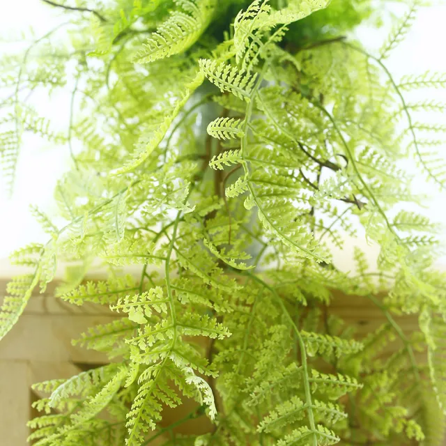 【HUGO DECO 榆果傢飾】淺綠蕨草藤蔓植栽(擬真植栽/垂墜植栽/藤蔓/居家佈置/節慶送禮)