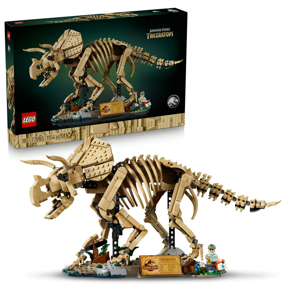 【LEGO 樂高】侏羅紀世界系列 77985 恐龍化石：三角龍(恐龍玩具 居家擺設 禮物 玩具)